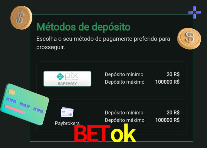 O cassino Betok oferece uma grande variedade de métodos de pagamento